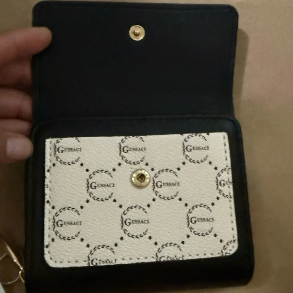 Gussaci Black and Cream Women's Wallet